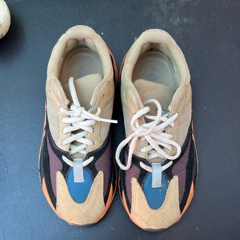 Yeezy Athletic Shoes in Tan, Blue, Black, Peach
